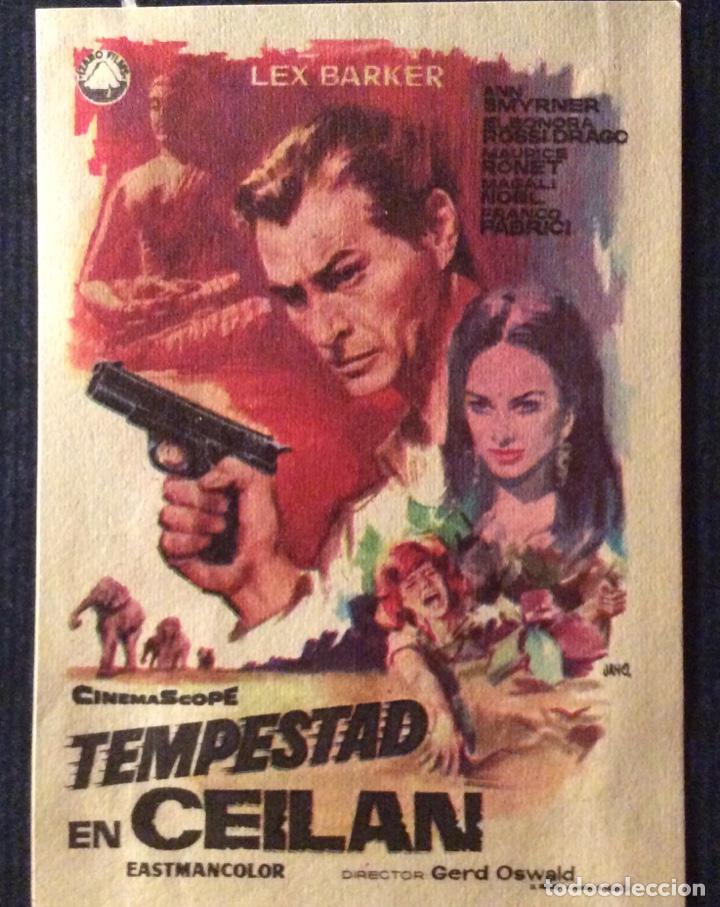 Cine: FOLLETO DE MANO TEMPESTAD EN CEILAN. SIN PUBLICIDAD