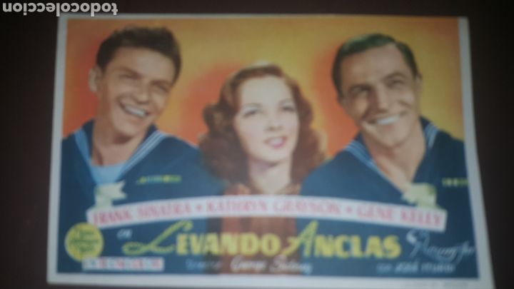Cine: PROGRAMA DE MANO ORIGINAL - LEVANDO ANCLAS - SIN CINE IMPRESO AL DORSO - Foto 1