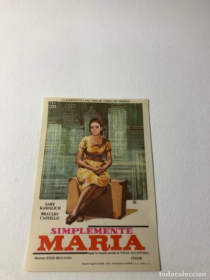 Cine: FOLLETO DE MANO ● SIMPLEMENTE MARIA - Foto 1