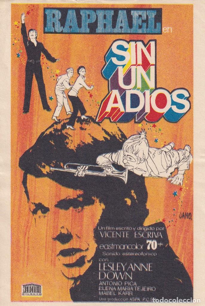 Cine: SIN UN ADIOS .- RAPHAEL - Foto 1