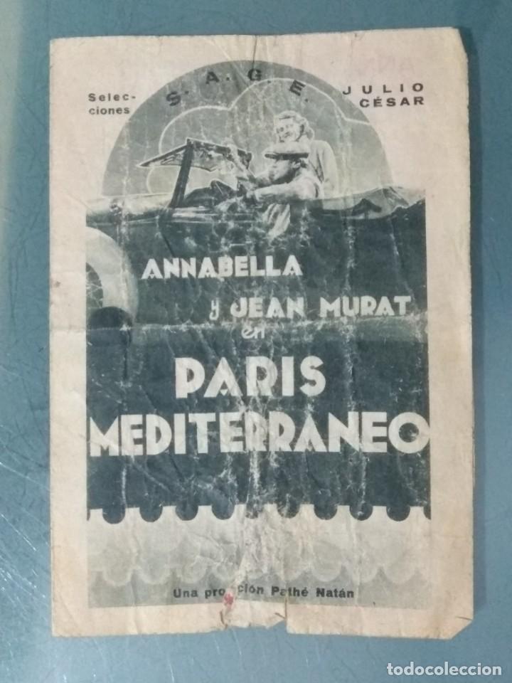 Cine: PARIS MEDITERRAENO - PROGRAMA DE CINE DOBLE. - Foto 1