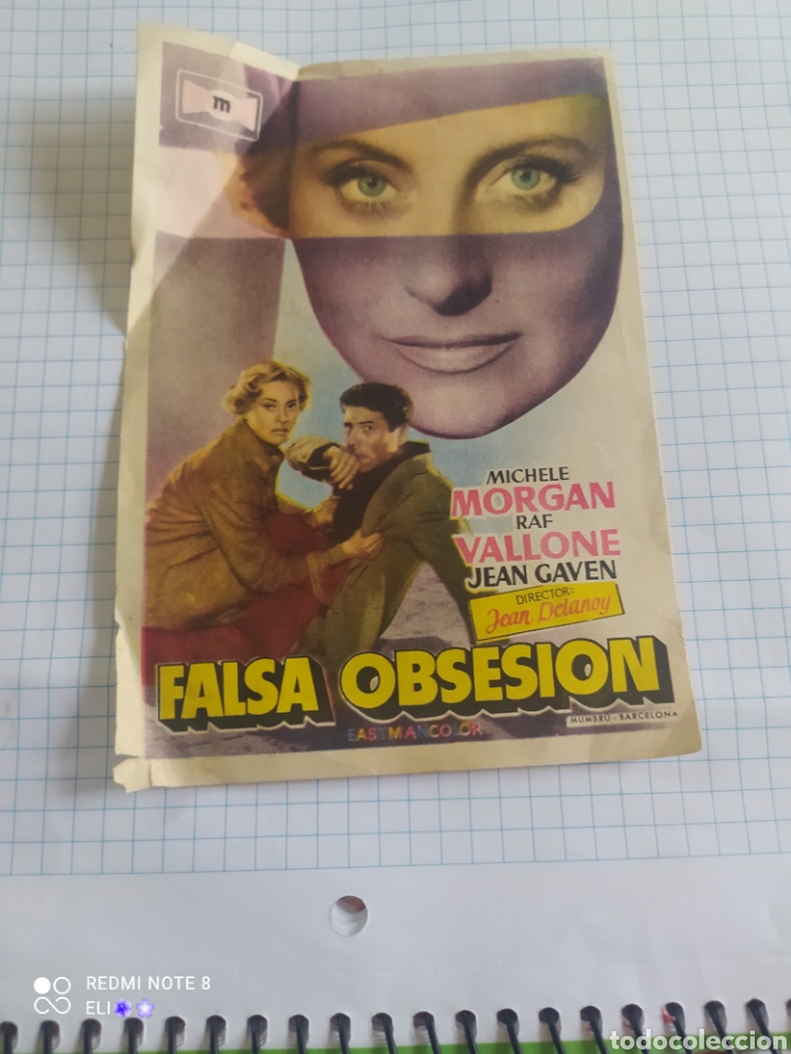 Cine: Folleto de mano FALSA OBSESION cine mundial