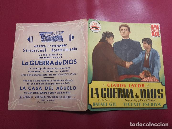 Cine: PROGRAMA DE MANO - LA GUERRA DE DIOS - PUBLICIDAD - Foto 1
