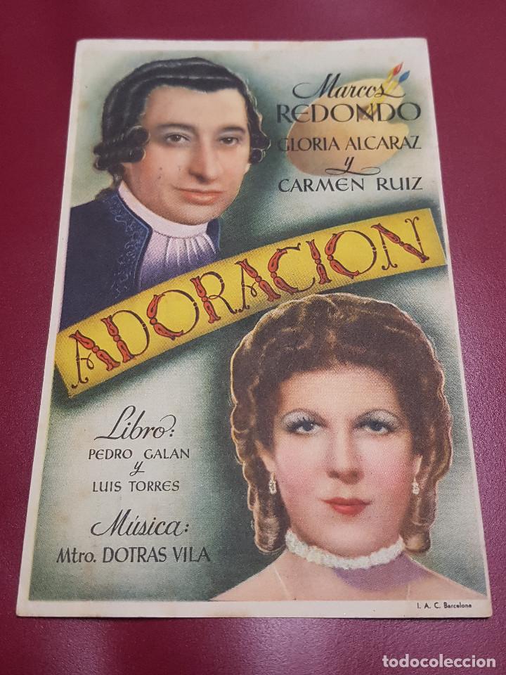 Cine: PROGRAMA DE MANO - ADORACION - PUBLICIDAD - Foto 1