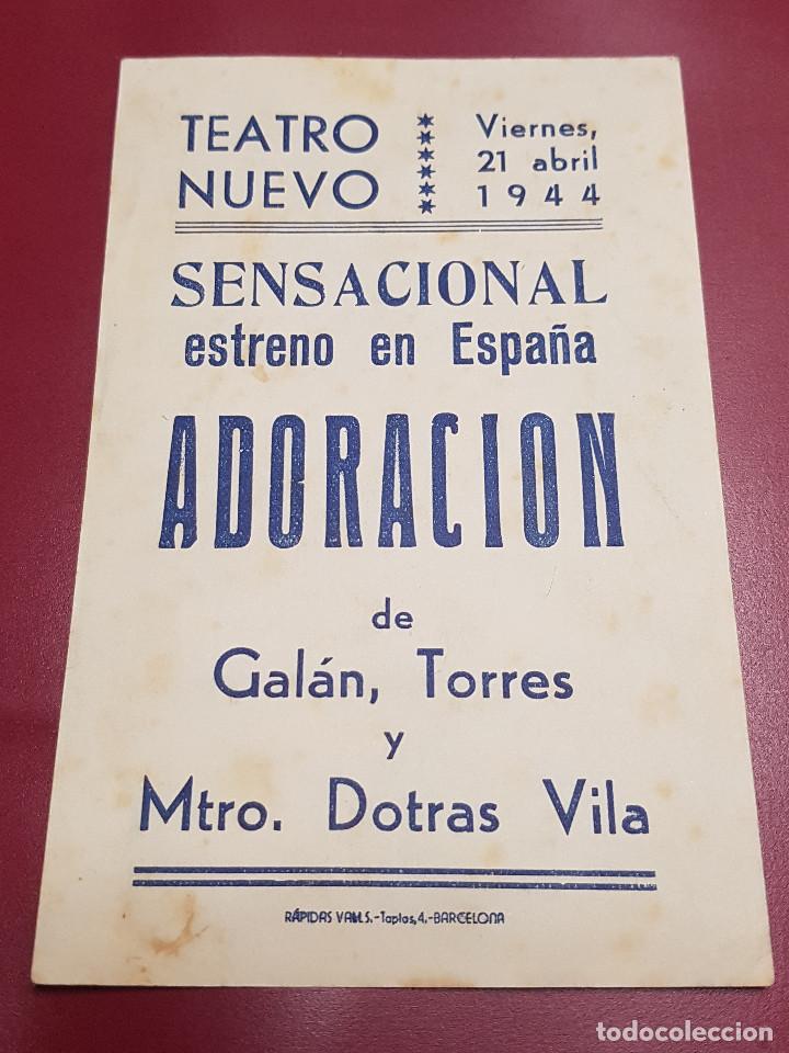 Cine: PROGRAMA DE MANO - ADORACION - PUBLICIDAD - Foto 2