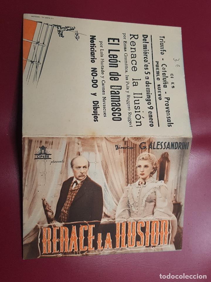 Cine: PROGRAMA DE MANO - RENACE LA ILUSION - PUBLICIDAD - Foto 1