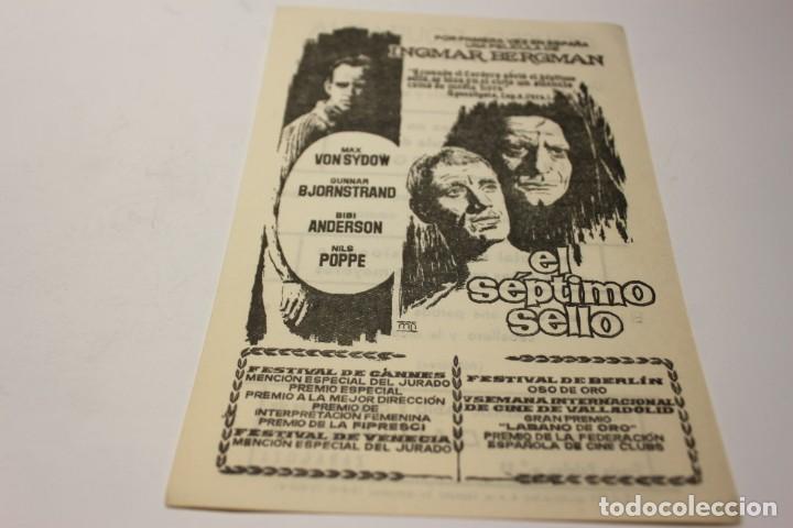 Cine: PROGRAMA DE MANO LOCAL EL SEPTIMO SELLO - Foto 1