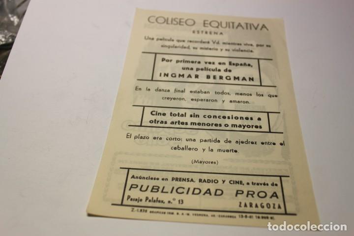 Cine: PROGRAMA DE MANO LOCAL EL SEPTIMO SELLO - Foto 2
