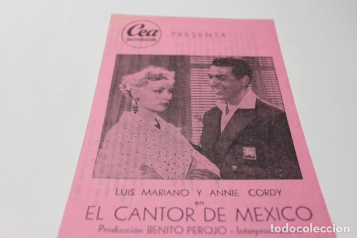 Cine: PROGRAMA DE MANO LOCAL CANCIONERO EL CANTOR DE MEXICO - Foto 1