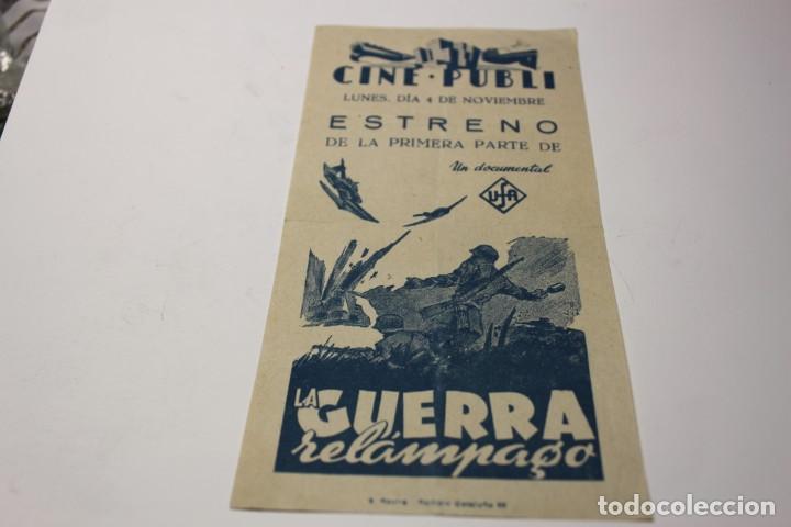 Cine: PROGRAMA DE MANO LOCAL LA GUERRA RELAMPAGO - Foto 1