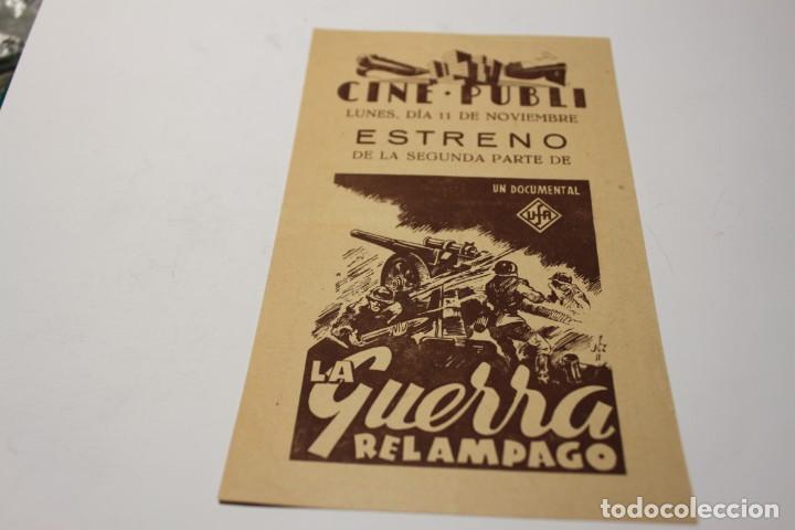 Cine: PROGRAMA DE MANO LOCAL LA GUERRA RELAMPAGO - Foto 1