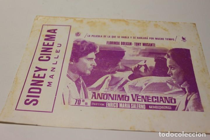 Cine: PROGRAMA DE MANO LOCAL ANONIMO VENECIANO - Foto 1