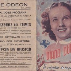  Flyers Publicitaires de films Anciens: LOCA POR LA MUSICA .- DIANA DURBIN. Lote 257533220