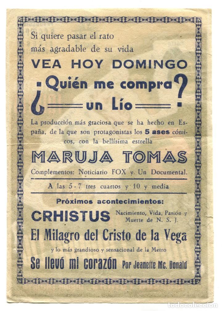 Cine: QUIEN ME COMPRA UN L&Iacute;O? con Maruja Tom&aacute;s. - Foto 2