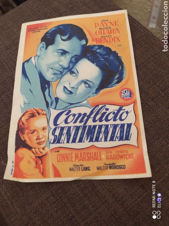 Cine: Folleto de mano CONFLICTO SENTIMENTAL cine mundial