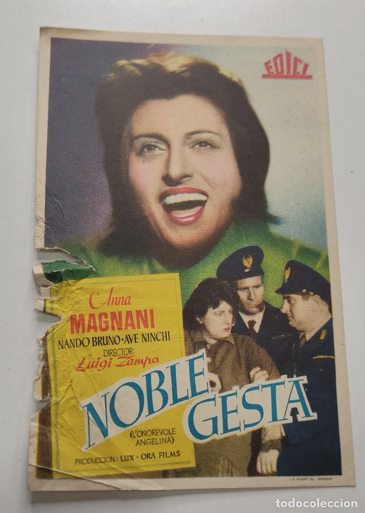 Cine: PROGRAMA DE CINE FOLLETO , CINE AVENIDA , NOBLE GESTA - Foto 1
