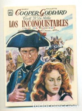 Cine: INCONQUISTABLES - GARY COOPER - PROGRAMA ORIGINAL SIN PUBLICIDAD - IMPECABLE - Foto 1