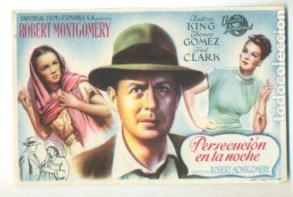 Cine: PERSECUCION EN LA NOCHE - PROGRAMA ORIGINAL SIN PUBLICIDAD - IMPECABLE - Foto 1