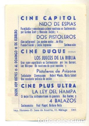 Cine: DOS PISTOLEROS - PROGRAMA ORIGINAL CON PUBLICIDAD - IMPECABLE - Foto 2