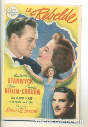 Cine: REBELDE LA - BARBARA STANWYCK - PROGRAMA ORIGINAL CON PUBLICIDAD - IMPECABLE - Foto 1