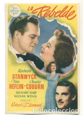Cine: REBELDE LA - BARBARA STANWYCK - PROGRAMA ORIGINAL CON PUBLICIDAD - IMPECABLE - Foto 1