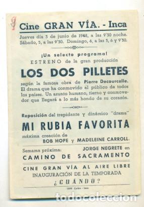 Cine: DOS PILLETES - NARCISO BUSQUETS - PROGRAMA ORIGINAL CON PUBLICIDAD - IMPECABLE ARAJOL - Foto 2
