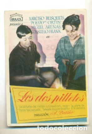 Cine: DOS PILLETES - NARCISO BUSQUETS - PROGRAMA ORIGINAL CON PUBLICIDAD - IMPECABLE ARAJOL - Foto 1