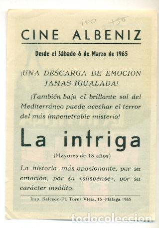 Cine: INTRIGA , LA - SHIRLEY JONES - PROGRAMA ORIGINAL CON PUBLICIDAD - IMPECABLE - Foto 2