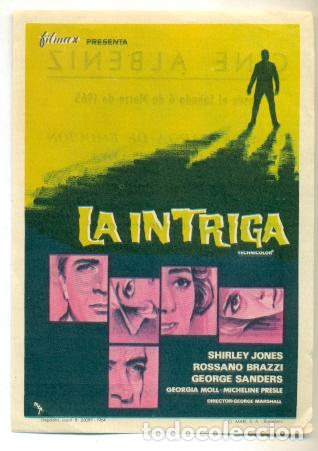 Cine: INTRIGA , LA - SHIRLEY JONES - PROGRAMA ORIGINAL CON PUBLICIDAD - IMPECABLE - Foto 1