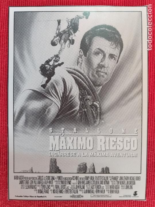 Cine: FOLLETO DE MANO: MAXIMO RIESGO. SYLVESTER STALLONE - Foto 1
