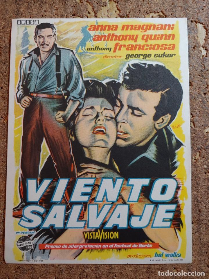 Cine: FOLLETO DE MANO DE LA PEL&Iacute;CULA VIENTO SALVAJE - Foto 1