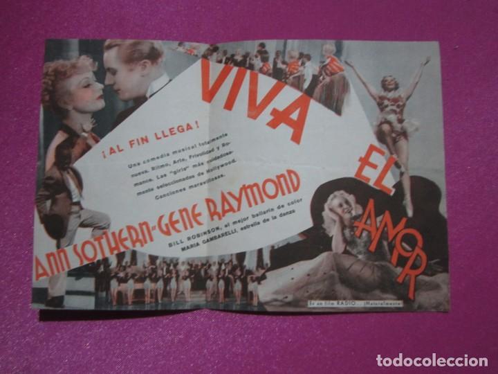  Flyers Publicitaires de films Anciens: VIVA EL AMOR GENE RAYMOND PROGRAMA DE CINE DOBLE, C2