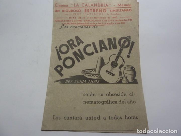 Cine: PROGRAMA DE CINE &iexcl; ORA PONCIANO! CANCIONERO - Foto 1