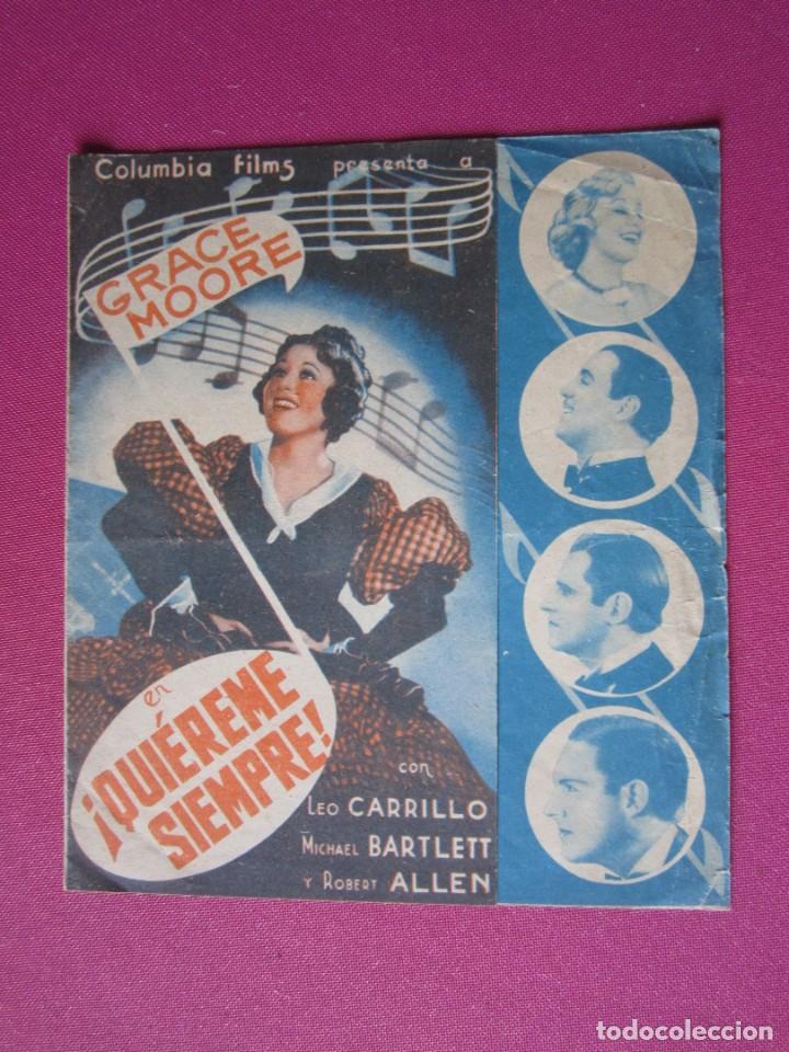 Cine: QUIEREME SIEMPRE GRACE MOORE PROGRAMA DE CINE DOBLE C2 - Foto 2