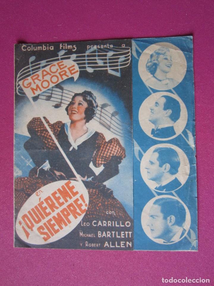 Cine: QUIEREME SIEMPRE GRACE MOORE PROGRAMA DE CINE DOBLE C2 - Foto 4