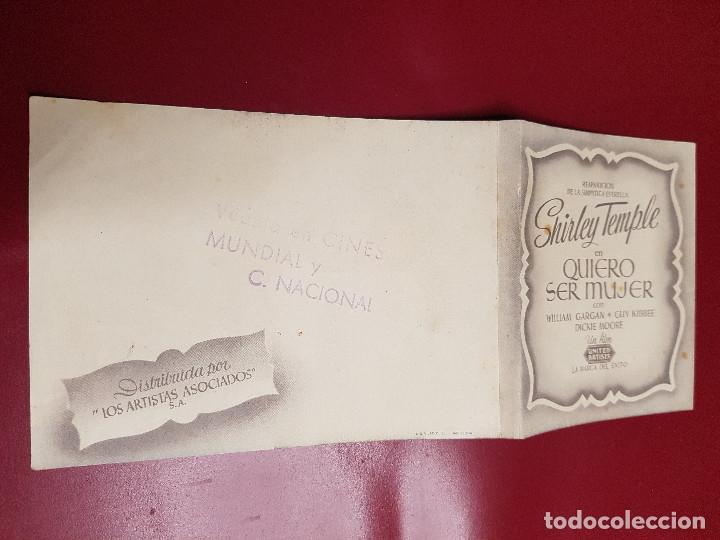 Cine: PROGRAMA DE MANO - QUIERO SER MUJER - SHIRLEY TEMPLE - Foto 1