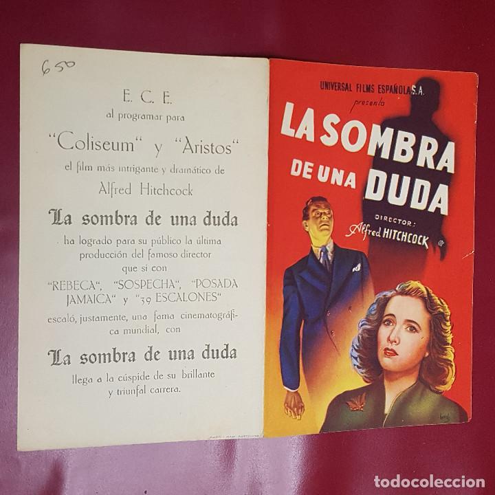 Cine: PROGRAMA DE MANO - LA SOMBRA DE UNA DUDA - Foto 1