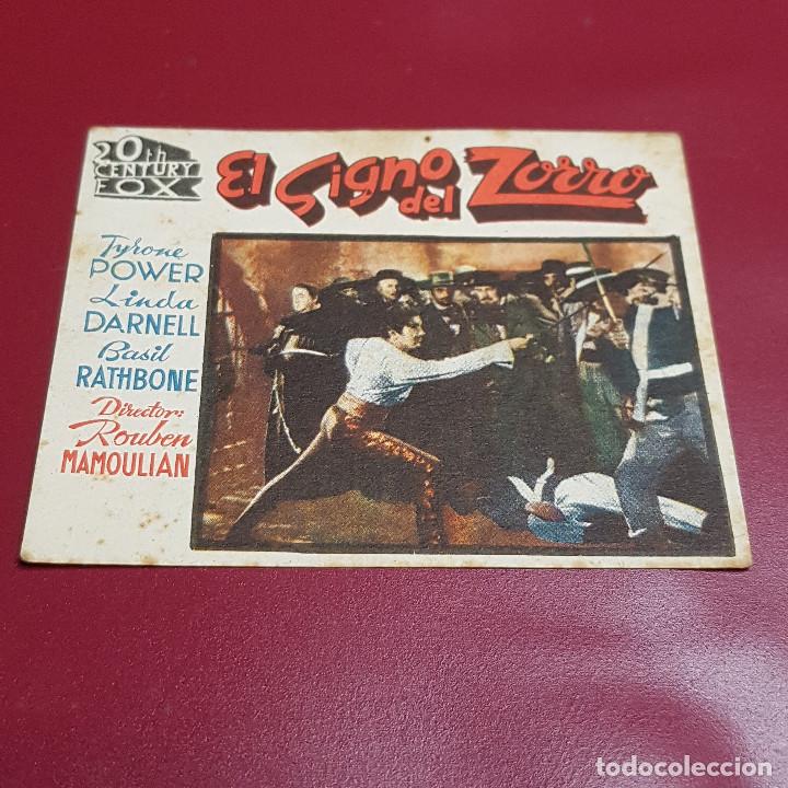Cinema: PROGRAMA DE MANO - EL SIGNO DEL ZORRO - 8 X 6,5 CM - TYRONE POWER - LINDA DARNELL - BASIL RATHBONE