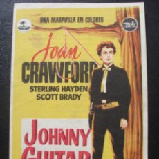  Foglietti di film di film antichi di cinema: JOHNNY GUITAR, JOAN CRAWFORD, TEATRO PRINCIPAL CINEMA, 1957. Lote 267612134