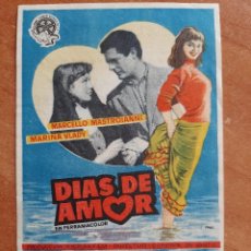 Cine: PROGRAMA DE MANO DIAS DE AMOR - MARCELLO MASTRONIANI - 1956. Lote 269994193