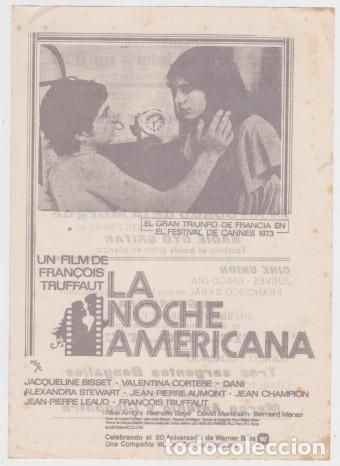 LA NOCHE AMERICANA (CON PUBLICIDAD) (Cine - Folletos de Mano - Drama)