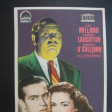  Foglietti di film di film antichi di cinema: EL RELOJ ASESINO, RAY MILLAND, CHARLES LAUGHTON. Lote 274661563