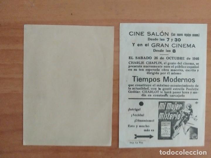 Cine: Z-PROGRAMA DE CINE--TIEMPOS MODERNOS - Foto 2