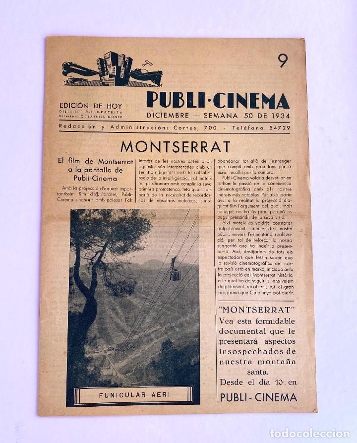 Cine: MONTSERRAT. PROGRAMA PUBLI CINEMA, 1934 - Foto 1