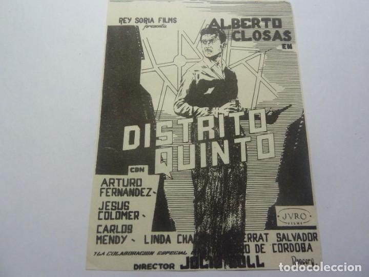 Cine: PROGRAMA DE CINE LOCAL. DISTRITO QUINTO - Foto 1