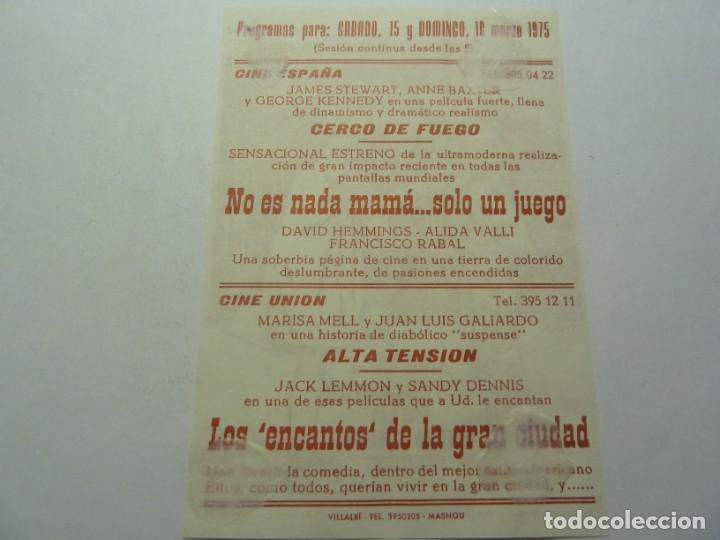 Cine: PROGRAMA DE CINE LOCAL. LOS ENCANTOS DE LA CIUDAD 1975 - Foto 2