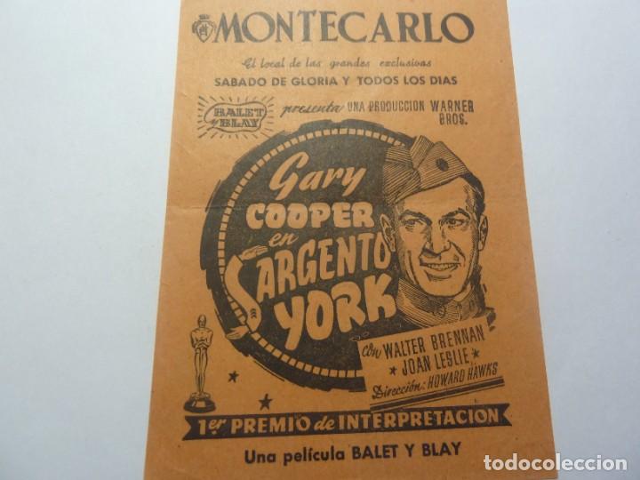 Cine: PROGRAMA DE CINE LOCAL. SARGENTO YORK - Foto 1