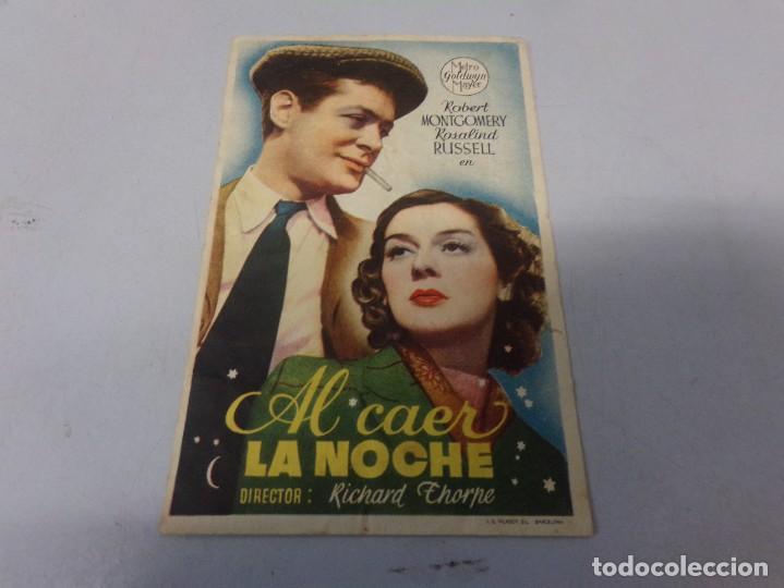 Cine: folleto de mano Al Caer La Noche Robert Montgomery
