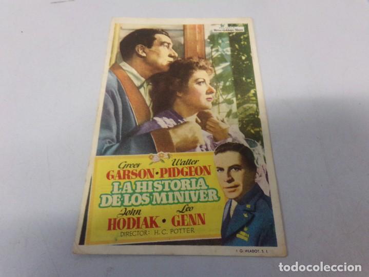 Folhetos de m&atilde;o de filmes antigos de cinema: folleto de mano La Historia De Los Miniver Green Garson