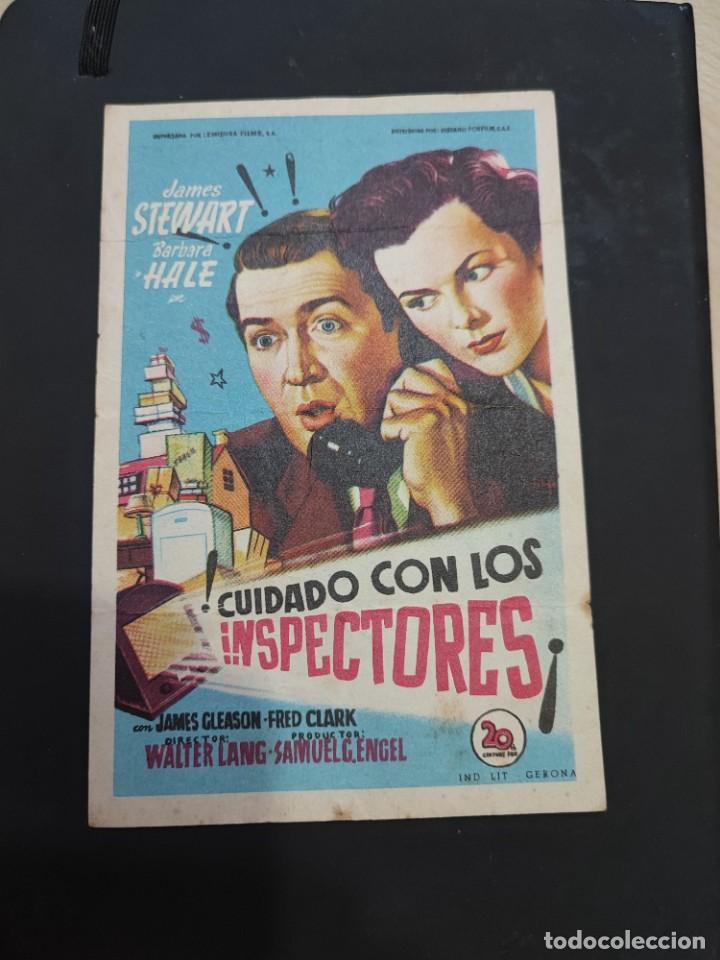 Cine: folleto de mano CUIDADO CON LOS INSPECTORES , James Stewart , 1953